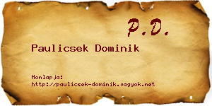 Paulicsek Dominik névjegykártya