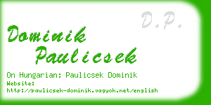 dominik paulicsek business card
